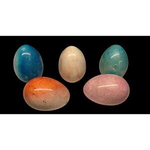 Polished Marble Egg Spring Easter Holiday Decor Lot of 5